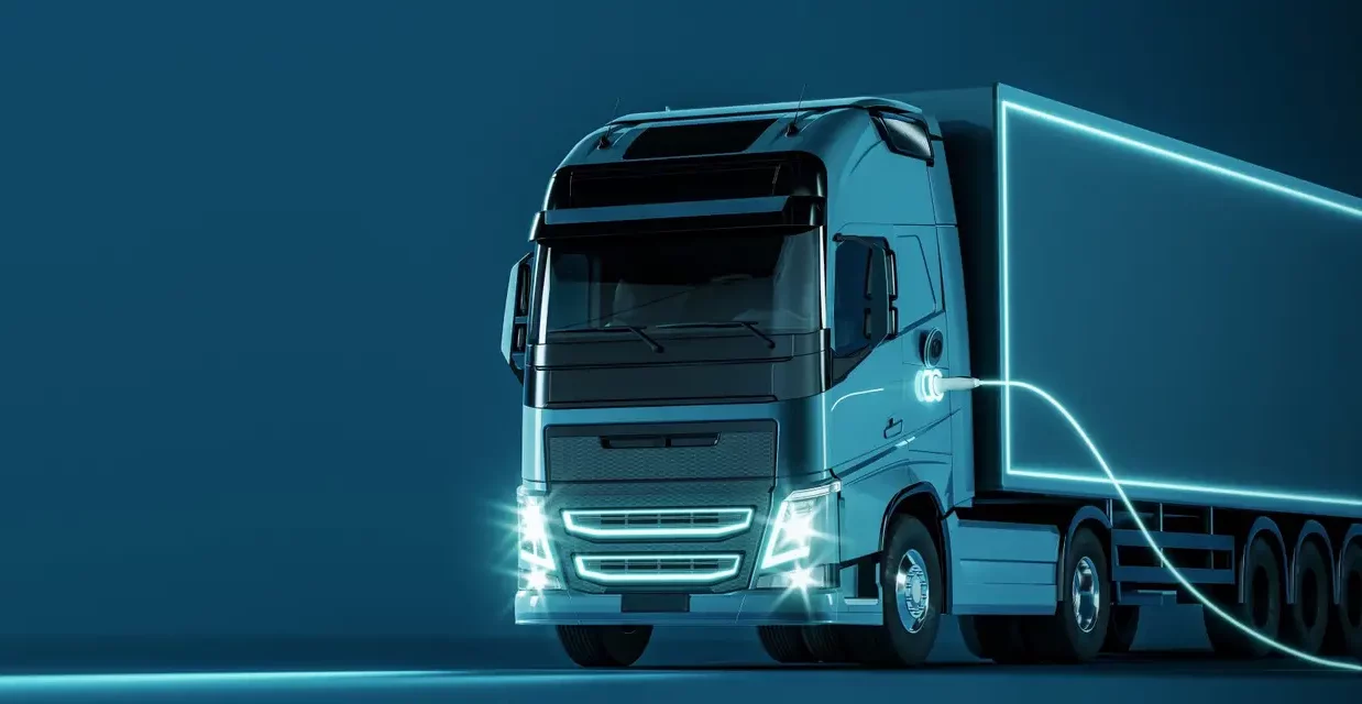 Elektro-Lkw lädt an DC-Schnellladesäule auf Betriebshof – Förderung Ladeinfrastruktur schwere Nutzfahrzeuge