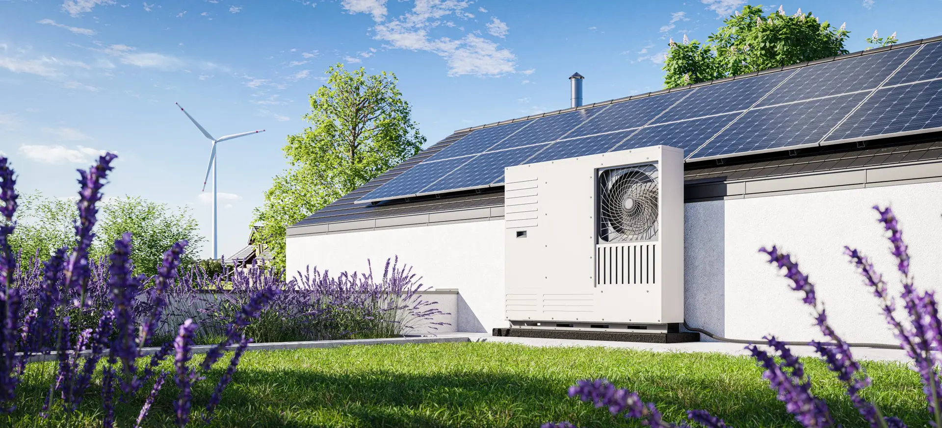 Wärmepumpe mit Photovoltaik am Wohnhaus – heizen und kühlen mit Solarstrom im Sommer